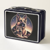 German Shephard, Mama & Pup 03X Metall Brotdose (Rückseite)