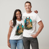 German Shepherd 3D Paper Art Design T - Shirt (Unisex)