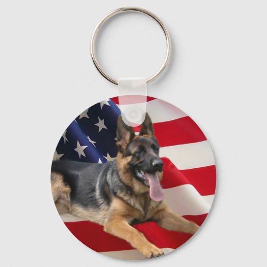 German Shepherd America Schlüsselanhänger (Vorderseite)