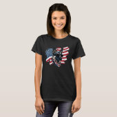 German Shepherd American Flag 4th Of July USA Cani T-Shirt (Vorne ganz)