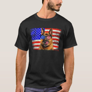 German Shepherd American Flag USA Phantastisch T-Shirt