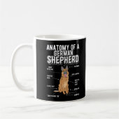 German Shepherd Anatomy Funny Dog Kaffeetasse (Links)