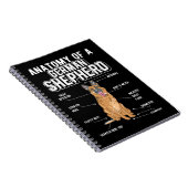 German Shepherd Anatomy Funny Dog Notizblock (Rechte Seite)