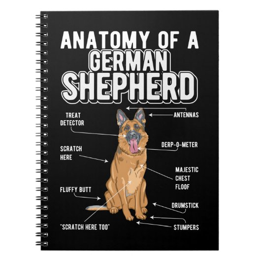 German Shepherd Anatomy Funny Dog Notizblock (Vorderseite)