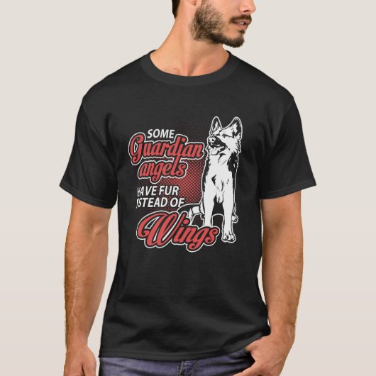 German Shepherd Angel Have Fur Instead Wings T-Shirt (Vorderseite)