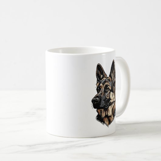 German Shepherd Art Kaffeetasse (VorderseiteRechts)