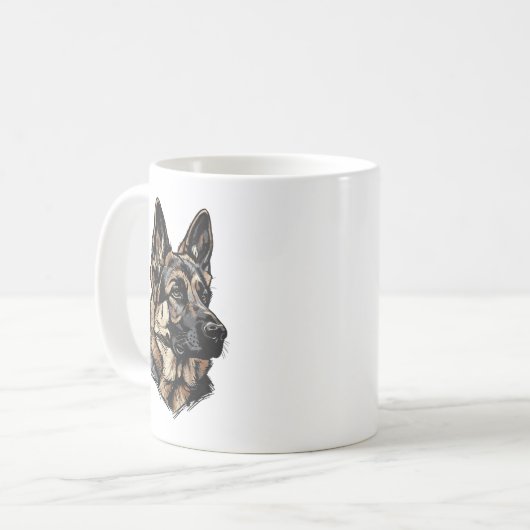 German Shepherd Art Kaffeetasse (Vorderseite Links)