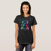 German Shepherd Astronaut in Space Cool Dog Fun Co T-Shirt (Vorne ganz)