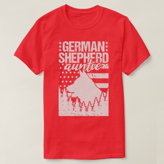 German Shepherd Auntie Birthday Geschenk T-Shirt (Design vorne)