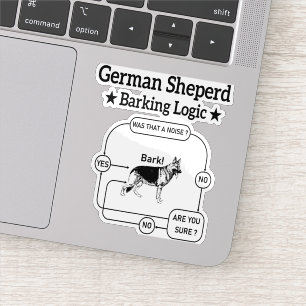 German Shepherd Barking Logic Funny Dog Sarcastic Aufkleber