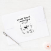 German Shepherd Barking Logic Funny Dog Sarcastic Runder Aufkleber (Umschlag)