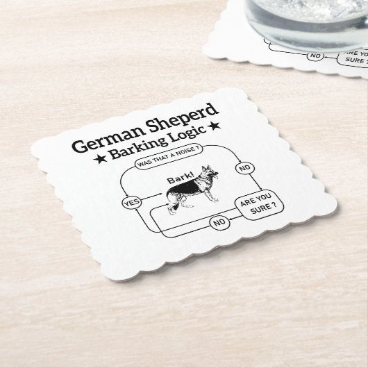 German Shepherd Barking Logic Funny Dog Sarcastic Untersetzer (angewinkelt)