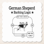 German Shepherd Barking Logic Funny Dog Sarcastic Untersetzer (Vorderseite)