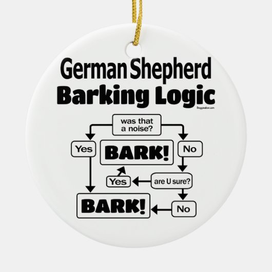 German Shepherd Barking Logic Keramik Ornament (Vorne)