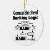 German Shepherd Barking Logic Keramik Ornament (Links)