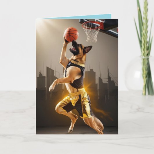 German Shepherd Basketball Karte (Vorderseite)