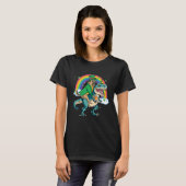 German Shepherd Beer Dino Rex Horn Rainbow T-Shirt (Vorne ganz)