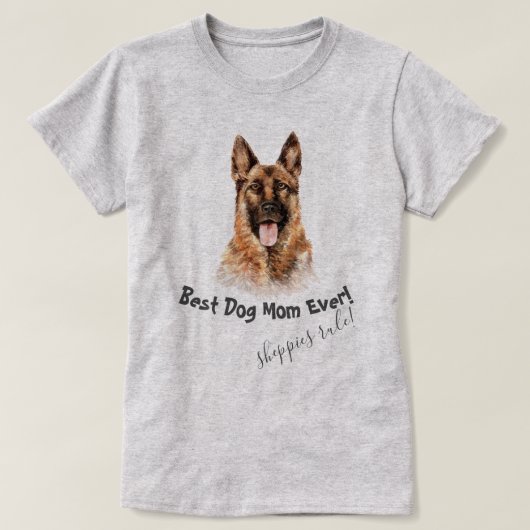 German Shepherd Best Dog Mama jemals T-Shirt (Design vorne)