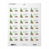 German Shepherd, Bird, Holiday Tree Return Address Adressaufkleber (Vorne)
