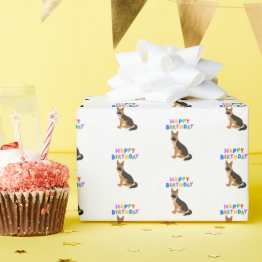 German Shepherd Birthday Geschenkpapier (Geburtstagsparty)
