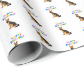 German Shepherd Birthday Geschenkpapier (Rolleneckpunkt)