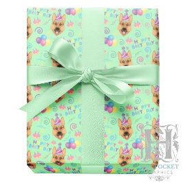 German Shepherd Birthday Gift Wrapping Paper Geschenkpapier