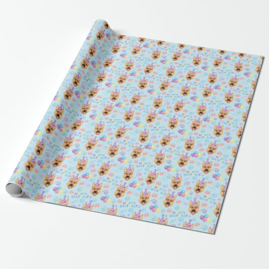 German Shepherd Birthday Gift Wrapping Paper  Geschenkpapier (Ungerollt)
