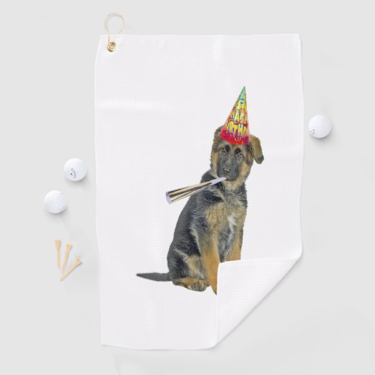 German Shepherd Birthday Golfhandtuch (Insitu)