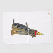 German Shepherd Birthday Golfhandtuch (Horizontal)