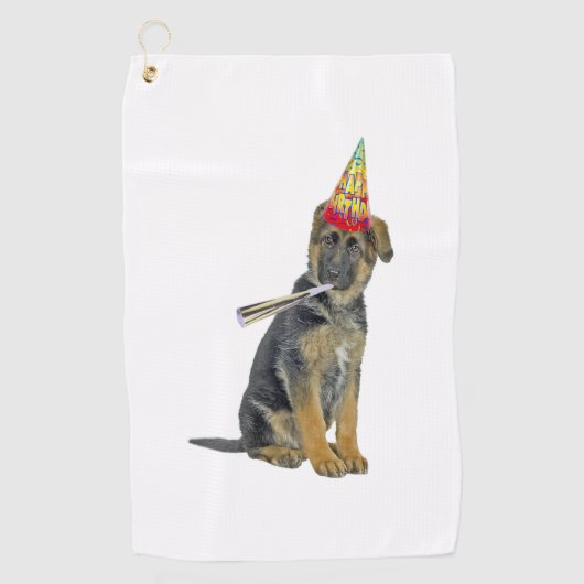 German Shepherd Birthday Golfhandtuch (Vorderseite)