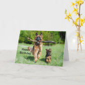 German Shepherd Birthday Karte (Gelbe Blume)