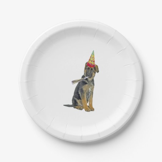 German Shepherd Birthday Pappteller (Vorderseite)