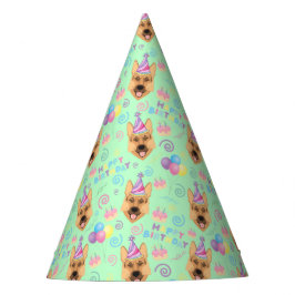 German Shepherd Birthday Party Hat Green Partyhütchen