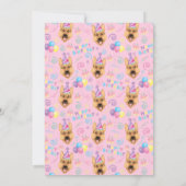 German Shepherd Birthday Party Invitation Pink Einladung (Rückseite)
