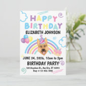 German Shepherd Birthday Party Invitation White Einladung (Stehend Vorderseite)