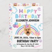 German Shepherd Birthday Party Invitation White Einladung (Vorne/Hinten)