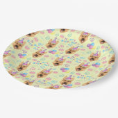 German Shepherd Birthday Party Paper Plates Yellow Pappteller (Schrägansicht)