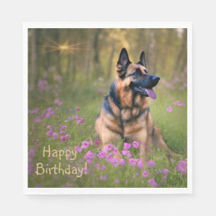 German Shepherd Birthday Serviette