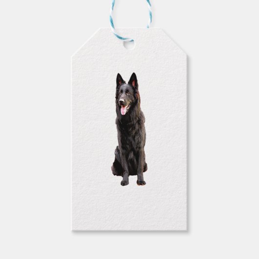 German Shepherd Black Dog Geschenkanhänger (Vorderseite)