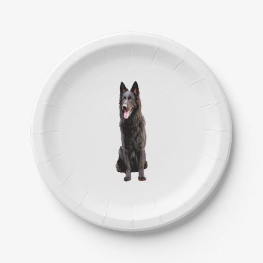 German Shepherd Black Dog Pappteller (Vorderseite)