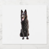 German Shepherd Black Dog Schaumweinetikett (Einzelnes Label)