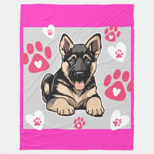 German Shepherd Blanket Fleecedecke (Vorderseite)