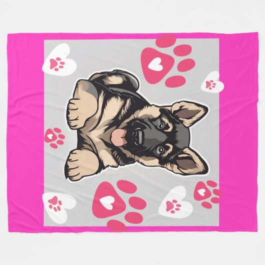 German Shepherd Blanket Fleecedecke (Vorderseite (Horizontal))