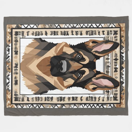 German Shepherd Blanket Fleecedecke (Vorderseite (Horizontal))