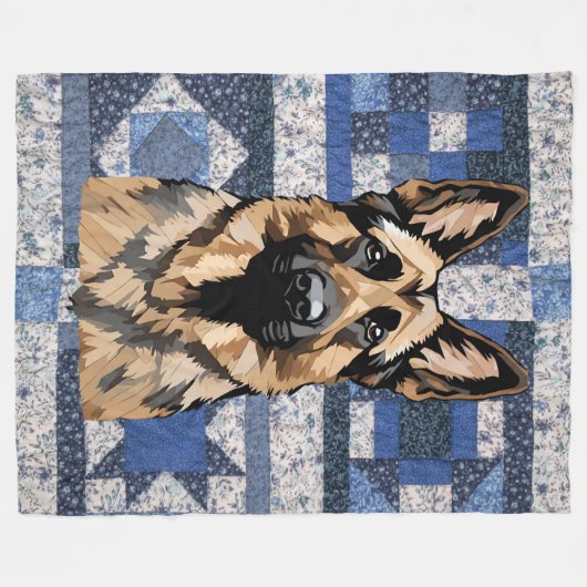German Shepherd Blanket Fleecedecke (Vorderseite (Horizontal))