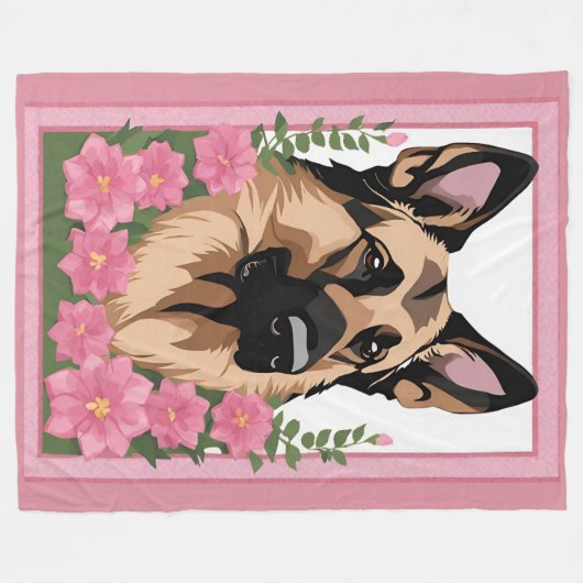 German Shepherd Blanket Fleecedecke (Vorderseite (Horizontal))