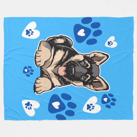 German Shepherd Blanket Fleecedecke (Vorderseite (Horizontal))