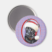 German Shepherd BLK Christmas Santa Pup Magnet (Vorderseite/Rückseite)