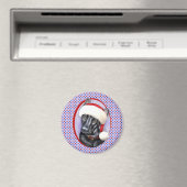 German Shepherd BLK Christmas Santa Pup Magnet (In Situ (Geschirrspüler))