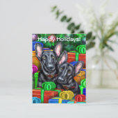 German Shepherd BLK Open Geschenke Weihnachten Einladung (Stehend Vorderseite)